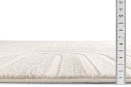 Tapis à Poils Ras, Cercle, Salon, Boho Géométrique -Crème - Ø160 cm (rond) - Tapis Moderne Super Doux