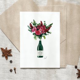 Tarjeta postal - Saludos | ramo de flores