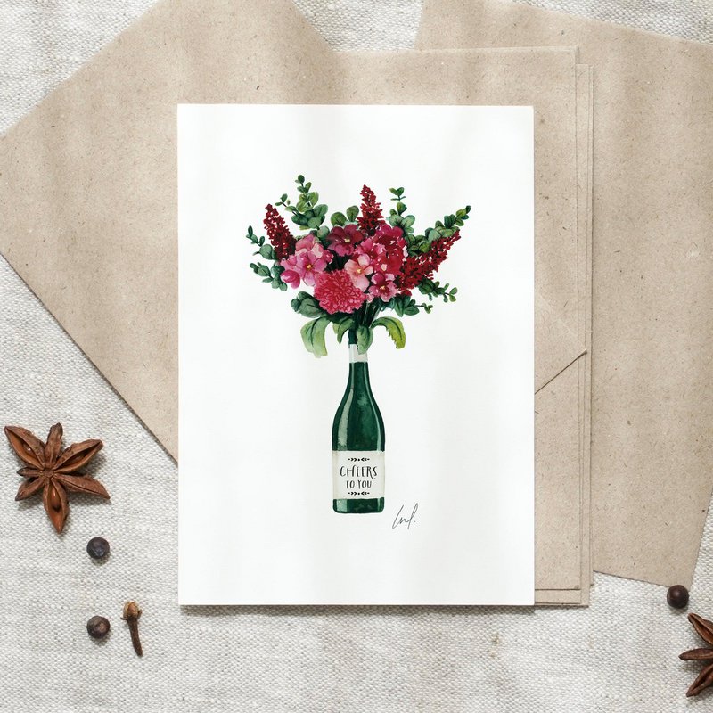 Tarjeta postal - Saludos | ramo de flores