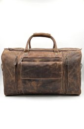 Håndlavet "Hunter" læder rejsetaske - Artisan 7-lomme weekender & Premium Brown Duffle