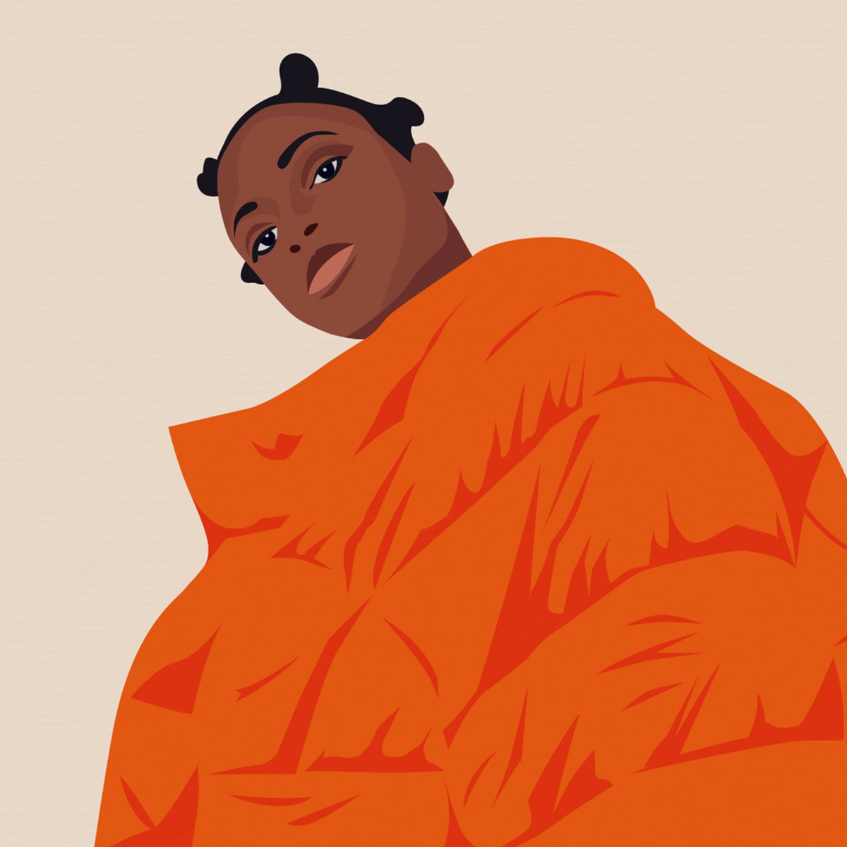 Poster "Orange Puffer" - A4 & 30x40cm - Art print