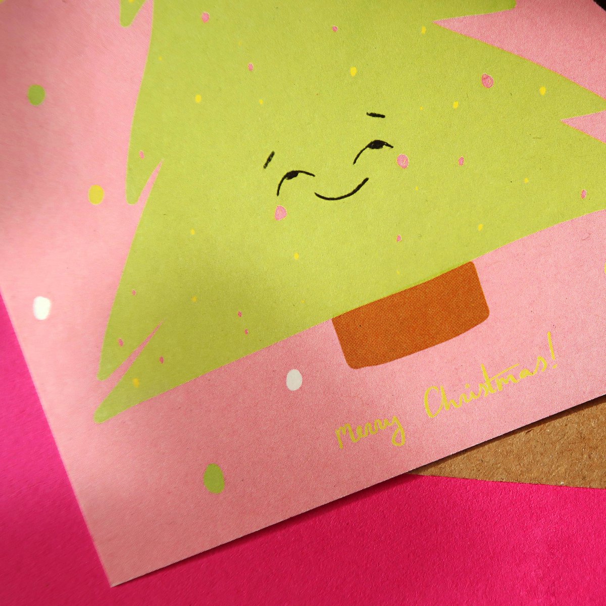 Postal Árbol de Navidad rosa (eco friendly)