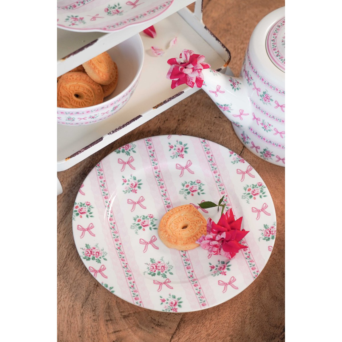 Porzellan-Dessertteller Ribbon 19 cm Isabelle Rose