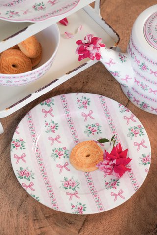 Porcelain dessert plate Ribbon 19 cm Isabelle Rose