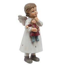 Bild Angel 6x5x14 cm Weiße Polyresin Weihnachtsdekoration