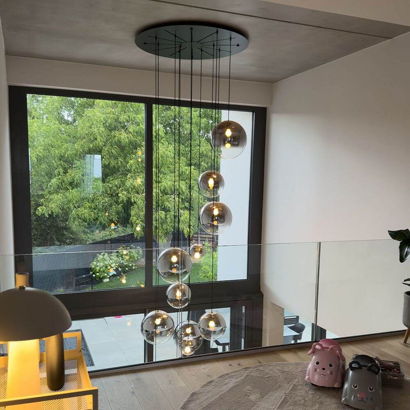 s.luce Orb sfera di vetro lampada da galleria 500cm sospensione nero
