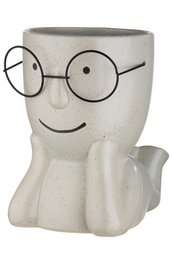 Vaso in ceramica "Smile" c. Occhiali VE 4 so