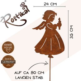 Christmas decoration angel with candle | Rust decorative angel figure