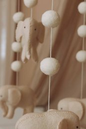 Håndlavet Olifanten Muziekmobiel - Boxmobiel - Babymobil - mobil wickeltisch