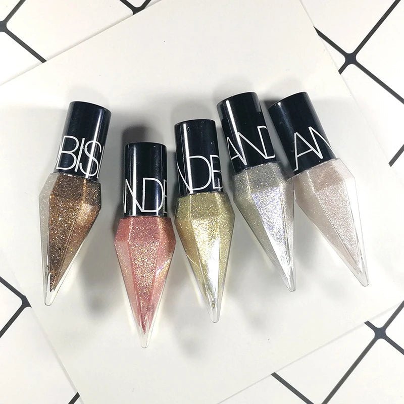 Nuevo Delineador de ojos brillante profesional, cosméticos para mujer, pigmento plateado, rosa, dorado, líquido, brillo, delineador de ojos, maquillaje barato