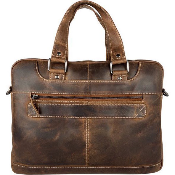 Laptop Bag Messenger Bag 15 6 tommer Buffalo Leather Leather Cognac
