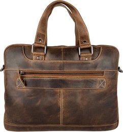 Bolso portátil Messenger Bag 15 Cognac de cuero de búfalo de 6 pulgadas