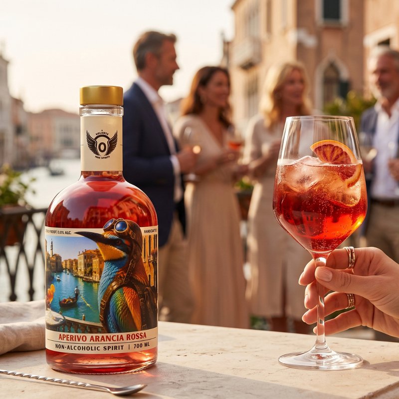 Volante Aperivo Arancia Rossa 0.0% – Non-Alcoholic Aperitivo-Style Spirit  – for Spritz – 700 ml
