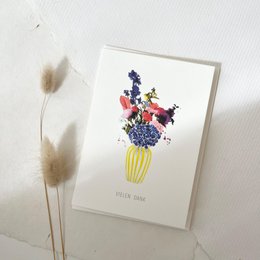 Wenskaart · Bedankt | Gele vaas