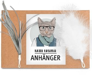 Replacement tag (feather + ribbons) for cat fishing rod - sustainable cat toy.