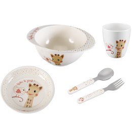 Sophie the giraffe meal set red