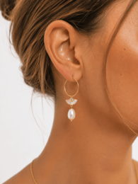 Soffio dell'Angelo – Zircon and Pearl Earrings