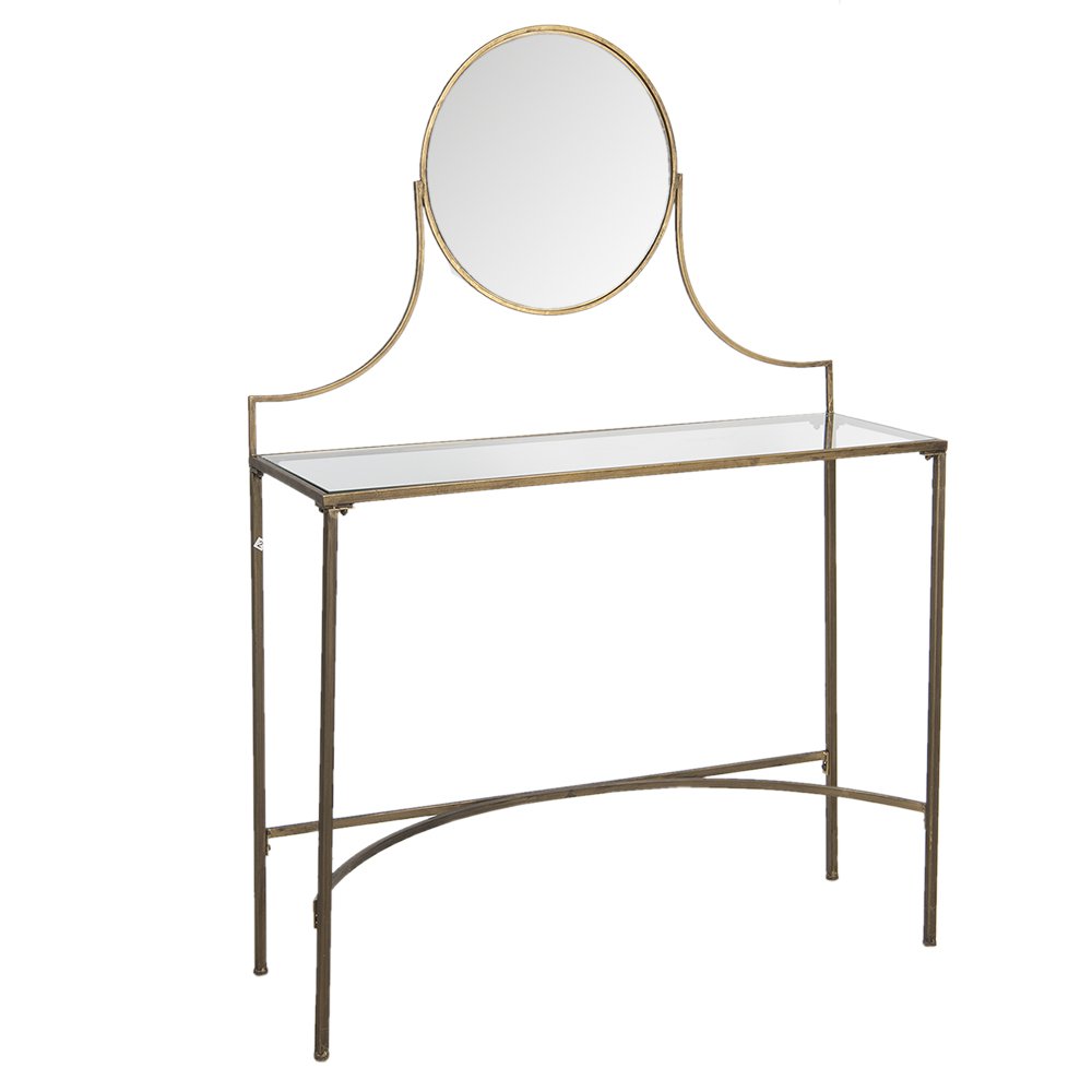 Kaptafel Koperkleurig, IJzer en Glas 98x32x139 cm