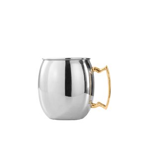 SMOOTH STAINLESS STEEL MUG WITH HANDLE
