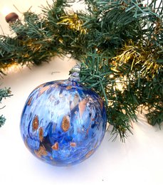 6 kerstballen Adventurine in geblazen en met de hand bewerkt glas, "I Colors of Murano" lijn gemaakt in Italië