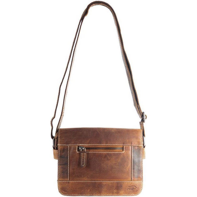 Umhängetasche für Damen mit hellbraunem Büffelleder - Praktischer Ledertasche mit mehreren Reißverschluss -Taschen, perfekt für Organisation und Stil.