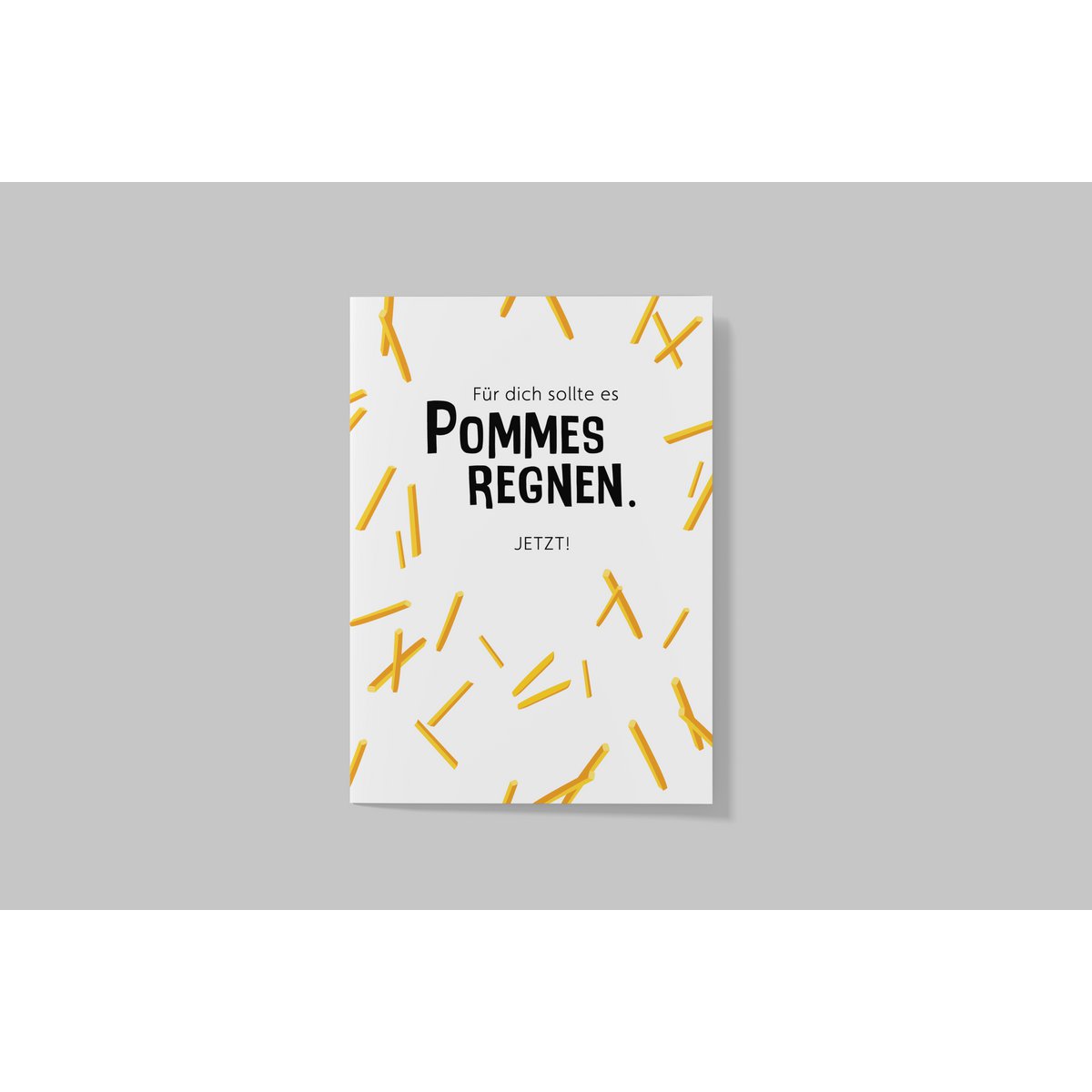 Ansichtkaart "Het moet friet voor je regenen", friet vrijdag, frietliefhebber, verjaardagskaart, friet, friet