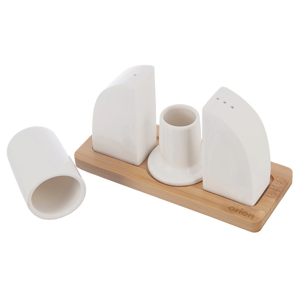 Zout- en peperschudders Porselein met stand Whiteline 4 PCS
