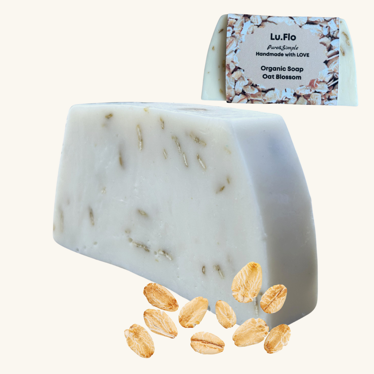 Barre de savon à l'avoine biologique avec glycérine et aloe vera