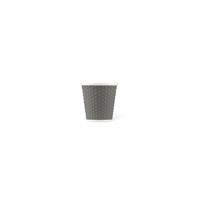 Tasse en porcelaine LAP 80ml avec silicone. grip nid d'abeille Gris