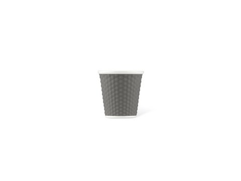 Porcelain cup LAP 80ml with silicon. grip honeycomb Gray