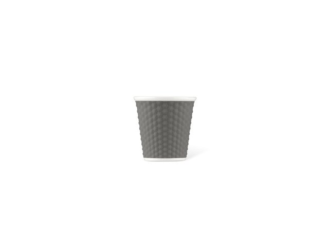 Beker porselein LAP 80ml met silic. grip honingraat Grey