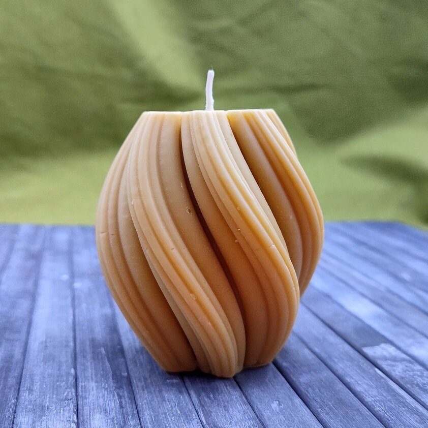 Vela con forma de Estrella geométrica de cera de abeja y soja
