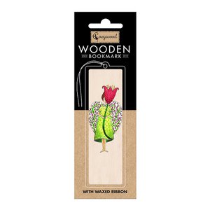 Angel & flower Wooden Bookmark