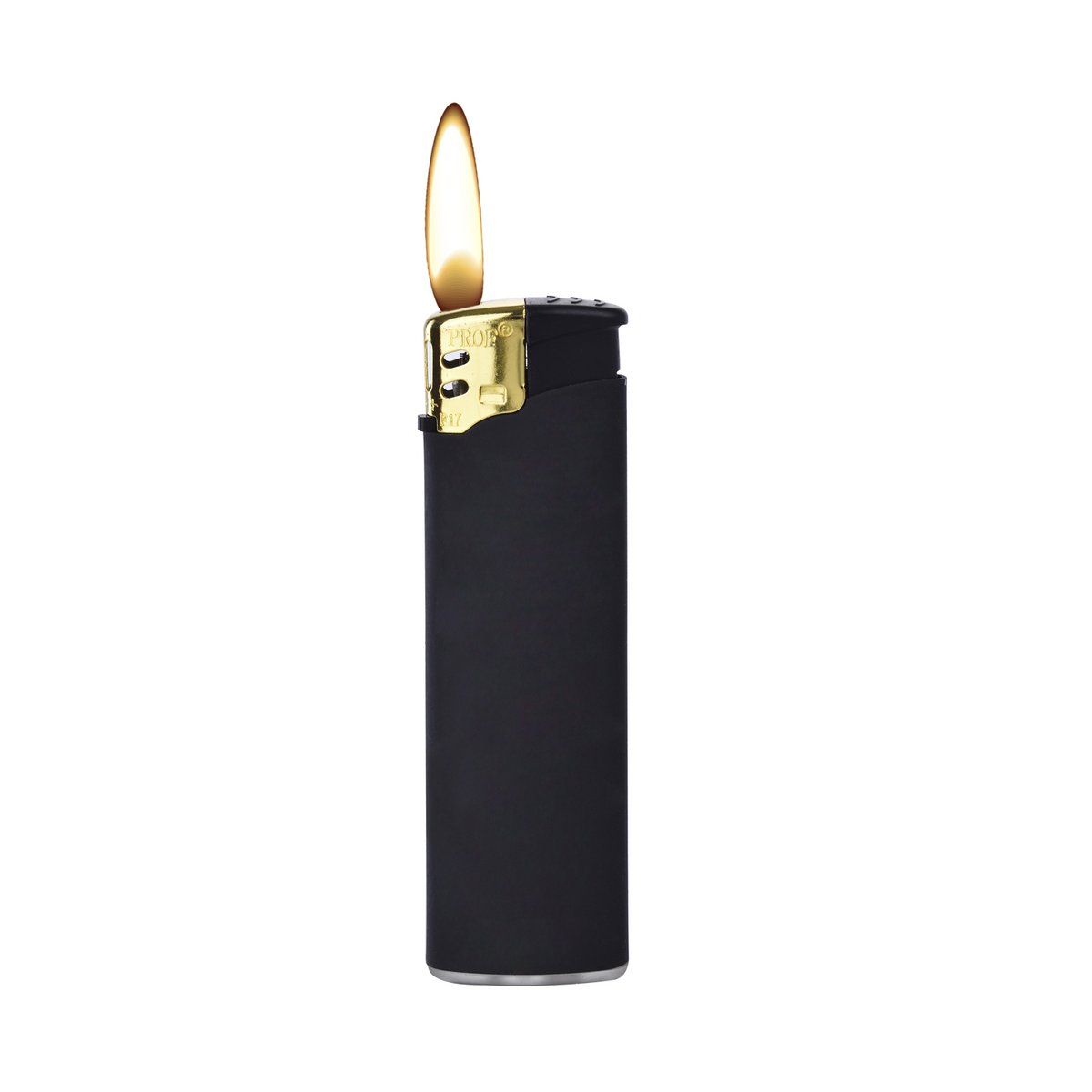 PROF briquet noir  RUBBER GOLD CAP