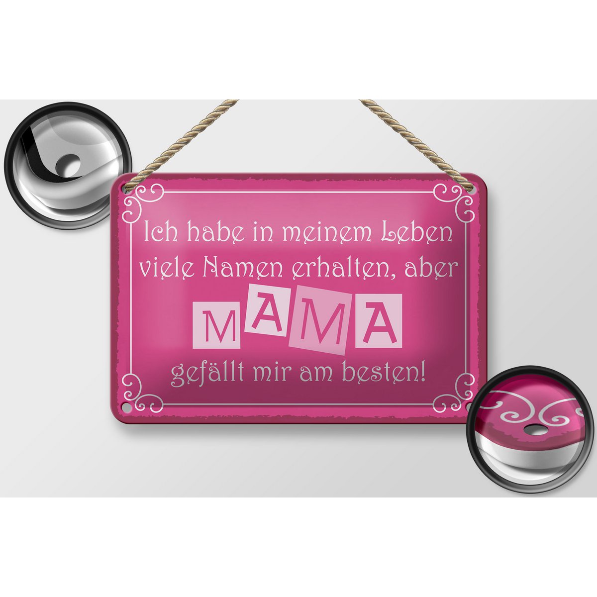 Tin sign saying 18x12cm Name Mom is my favorite decoration