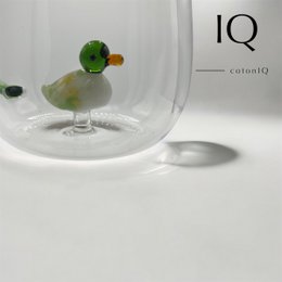 Taza de vidrio con figura 3D-Duck-380 ml