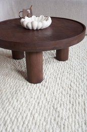 Coffee table Tias ø70 cm - Espresso Mango wood