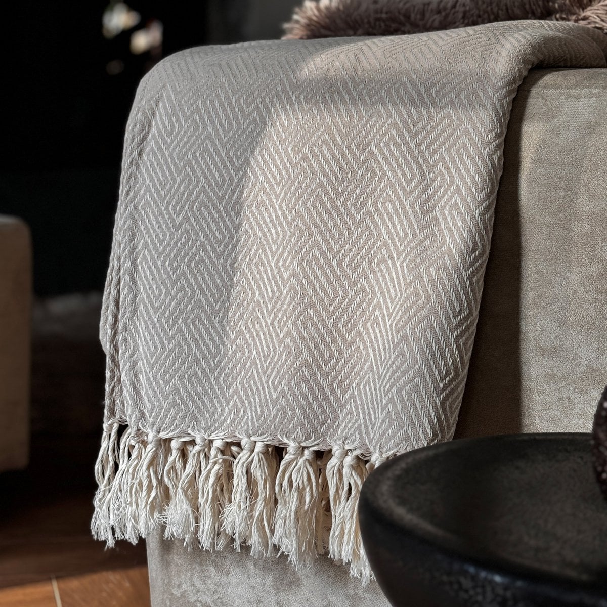 Plaid Throw Athene - Taupe - 150x250cm
