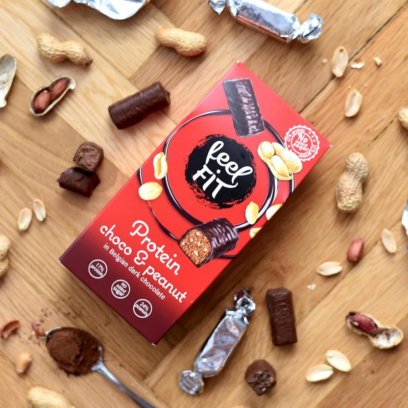 Feel FIT Choco & Peanut Chocolates, 17 % Protein, ohne Zuckerzusatz 83 g