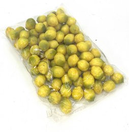 Yellow round artificial lemons, small decorative balls, craft supplies, floral arrangements, bulk pack.