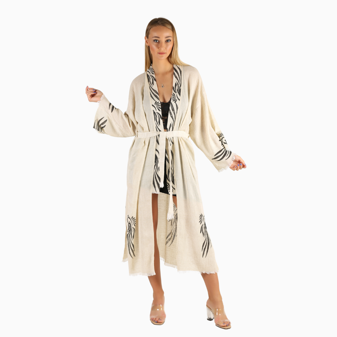 Angel Linen Long Kimono
