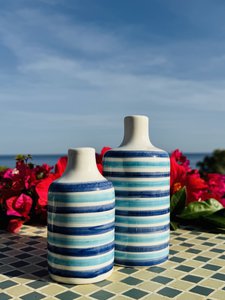Keramikflasche Ölflasche Ölspender Ölkännchen "Mediterranea" für Olivenöl & Essig handgemacht in Italien
