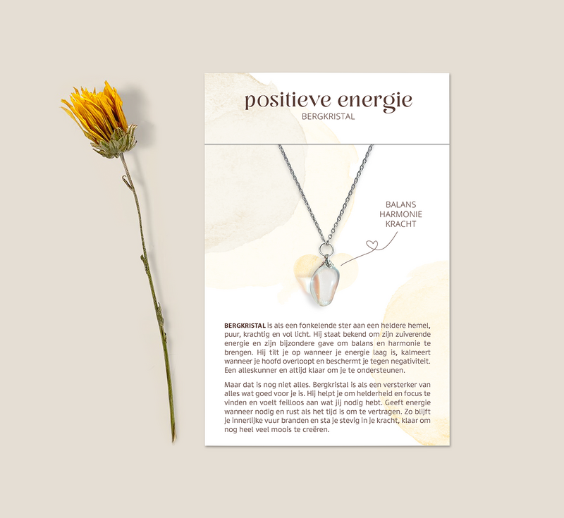 Gemstone necklace with rock crystal - positive energy