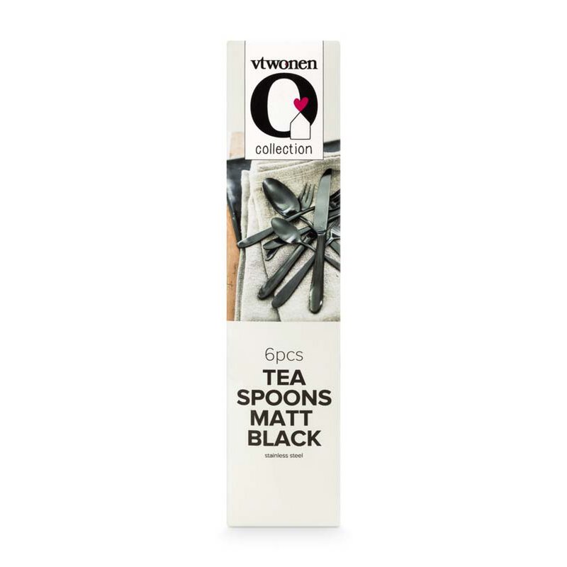 Set/6 Tea Spoons Matt Black