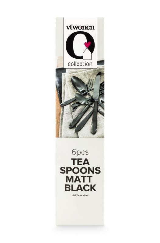 Set/6 Tea Spoons Matt Black