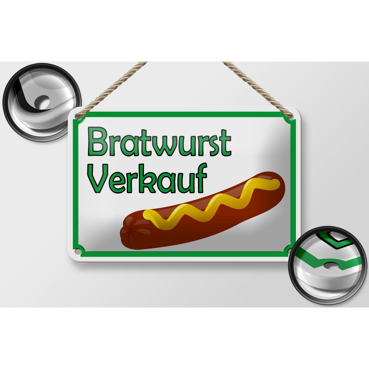 Tin sign notice 18x12cm Bratwurst sale restaurant decoration
