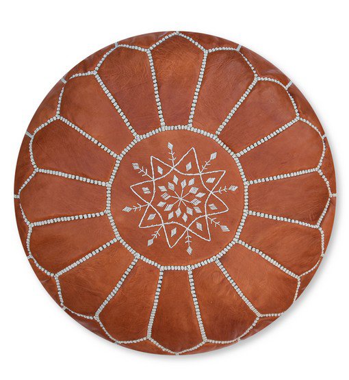 Lederen Pouffe - Terra Brown