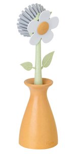 Florganic orange dishwashing brush with vase