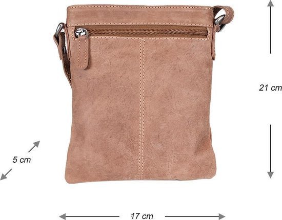 Leather shoulder bag Taupe - Crossbody bag made of taupe -colored leather