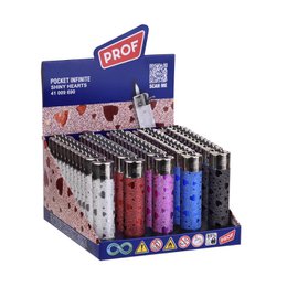 Briquet PROF Shiny Heart Rechargeable à Pierre